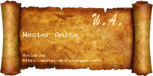 Wester Anita névjegykártya