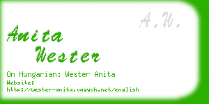 anita wester business card